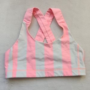 Lululemon All Sport Bra - Light Pink/Cream Stripe - Size 8